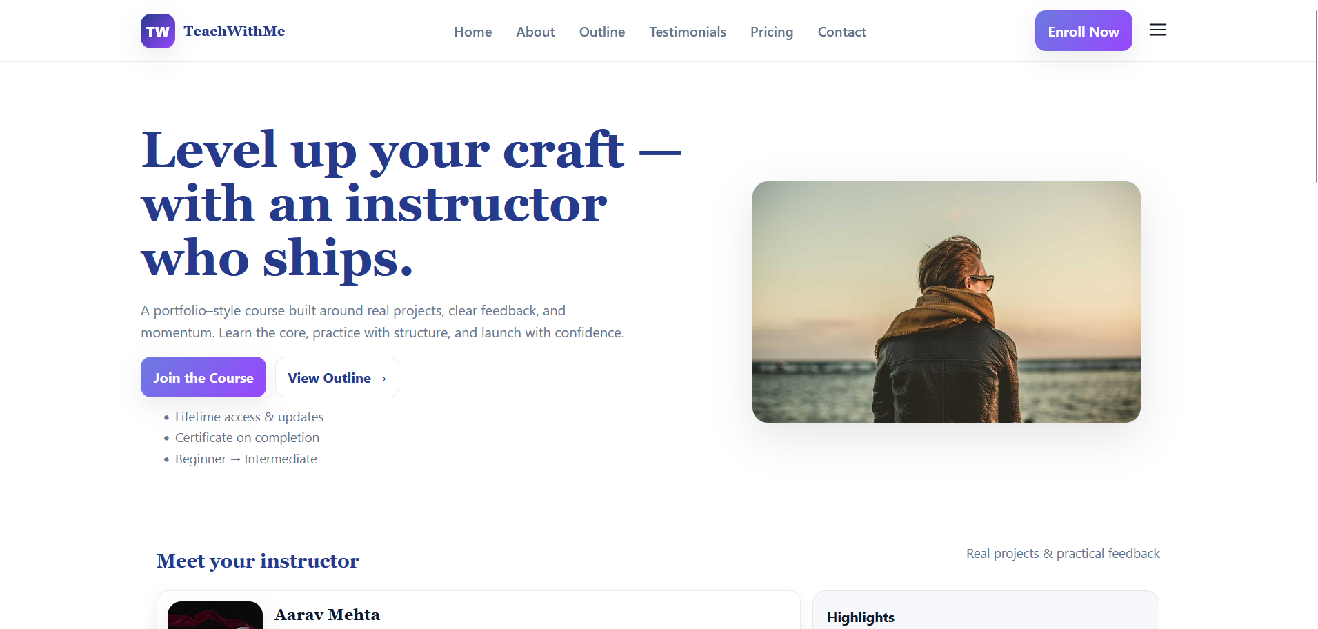 landing page portfolio